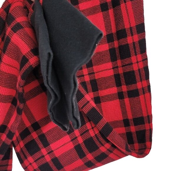 Victoria's Secret Plaid Pajama Set Red Black Medium Long Pants Thermal Waffle - Picture 9 of 15